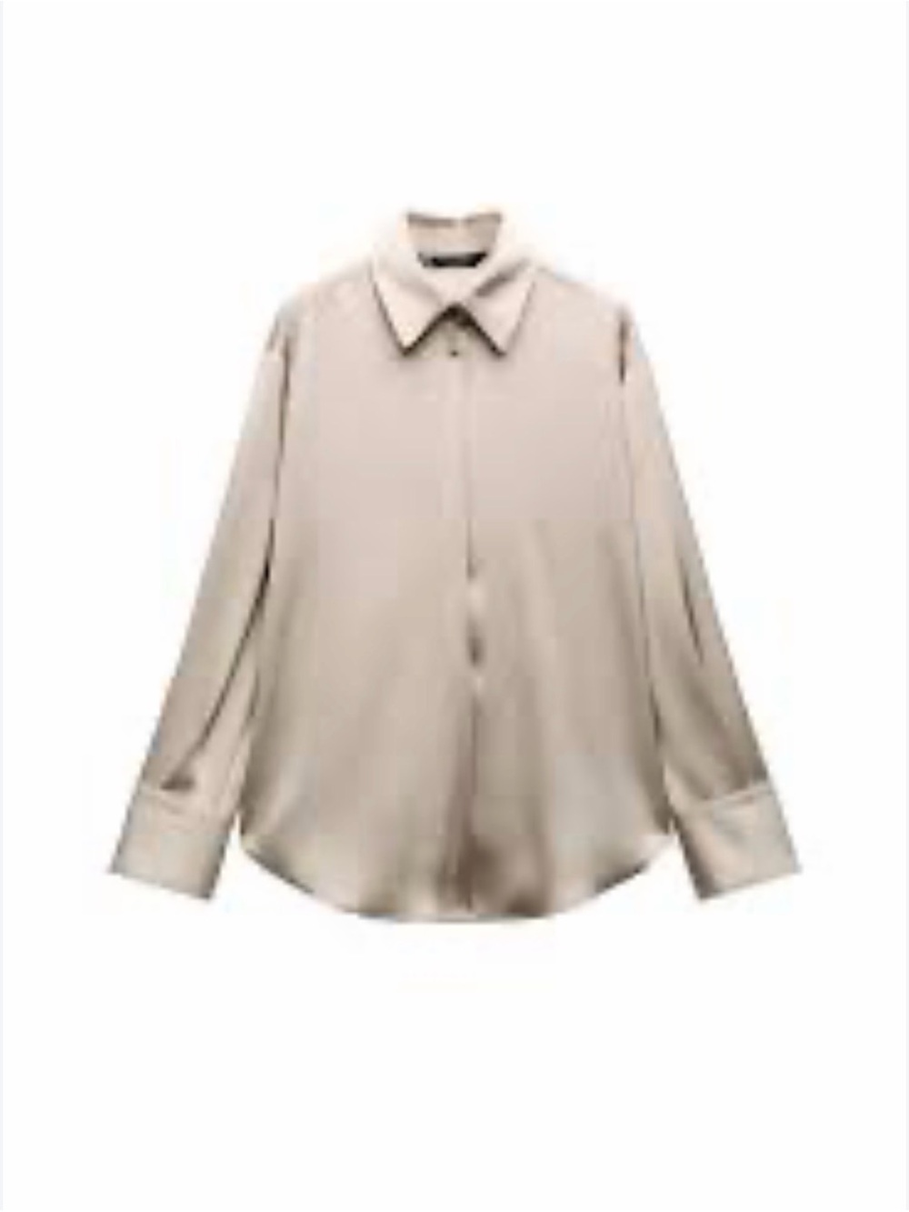 Zara basic satin shirt - champagne